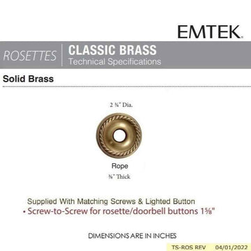 Emtek 2401 Brass Rope Door Bell Cover